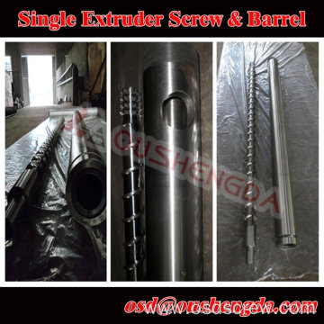 65mm single extruder screw and barrel(screw and barrel for recycled pvc/pe extruder)